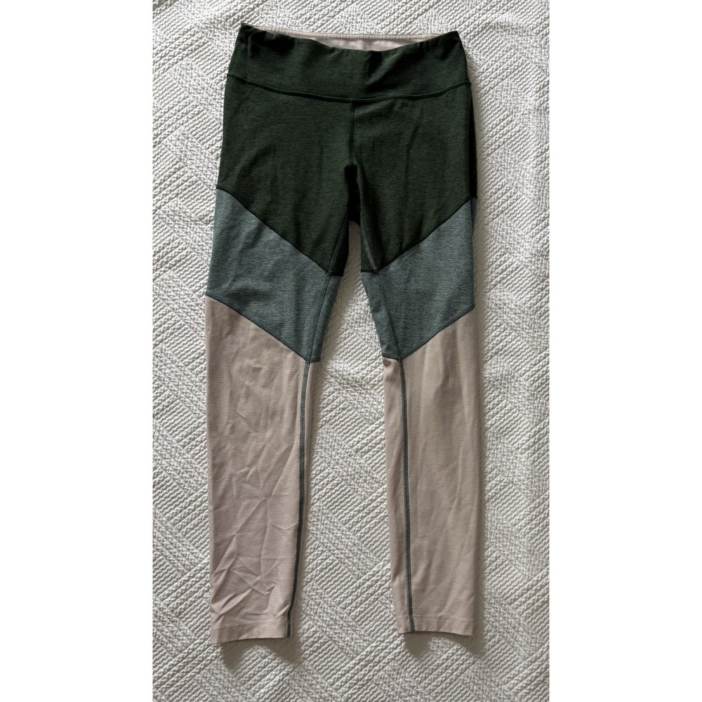 Outdoor Voices Women's Colorblock Stretch Leggings Size Medium Athletic Green